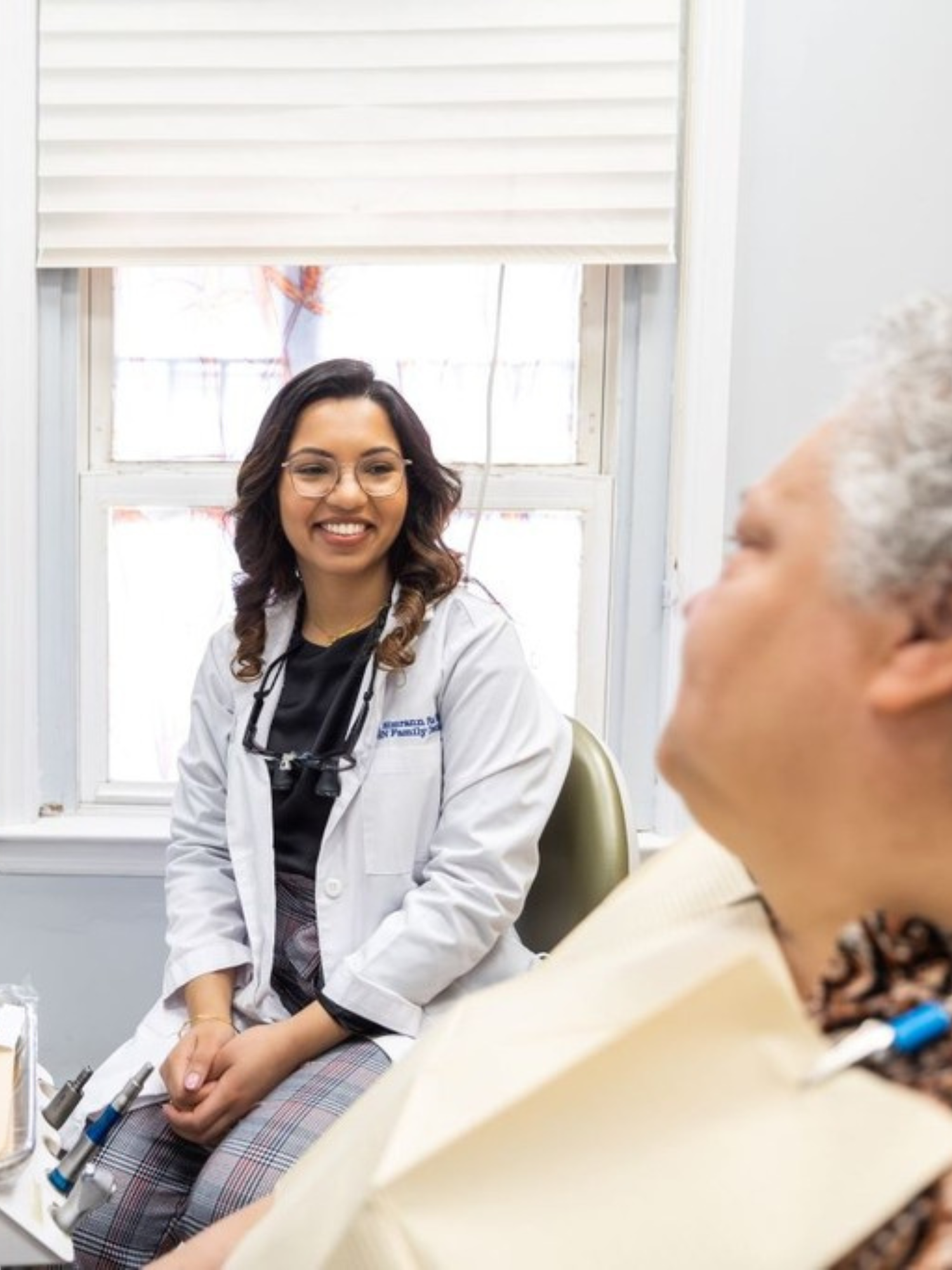 smiling with patient